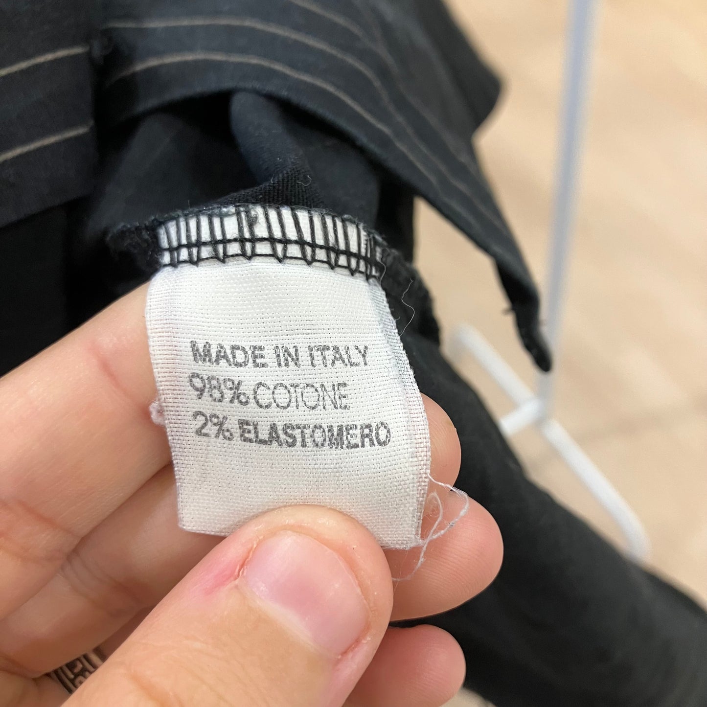 made in italy black silver pinstripe long sleeve shirt