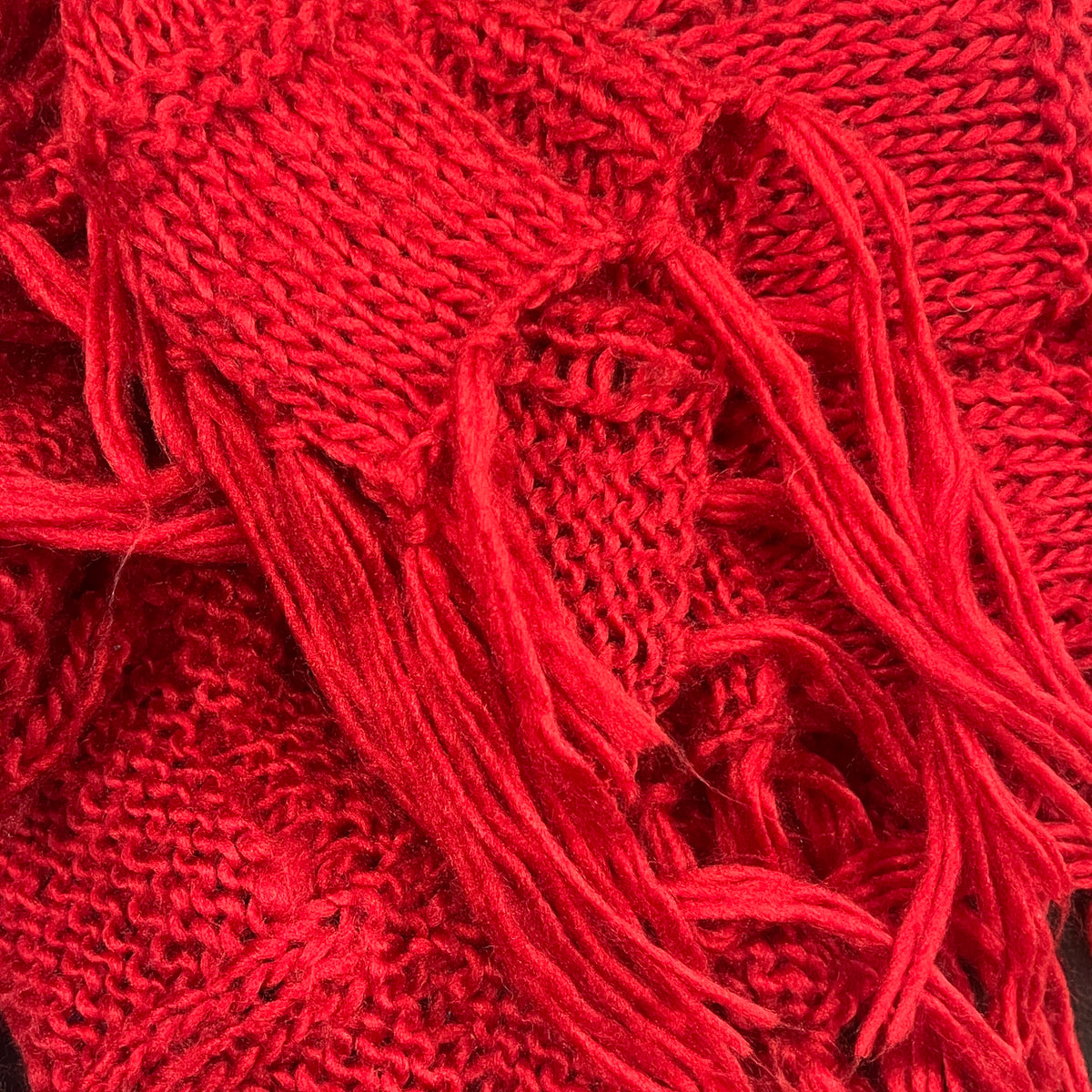 dark red wool knit roll neck poncho with fringes