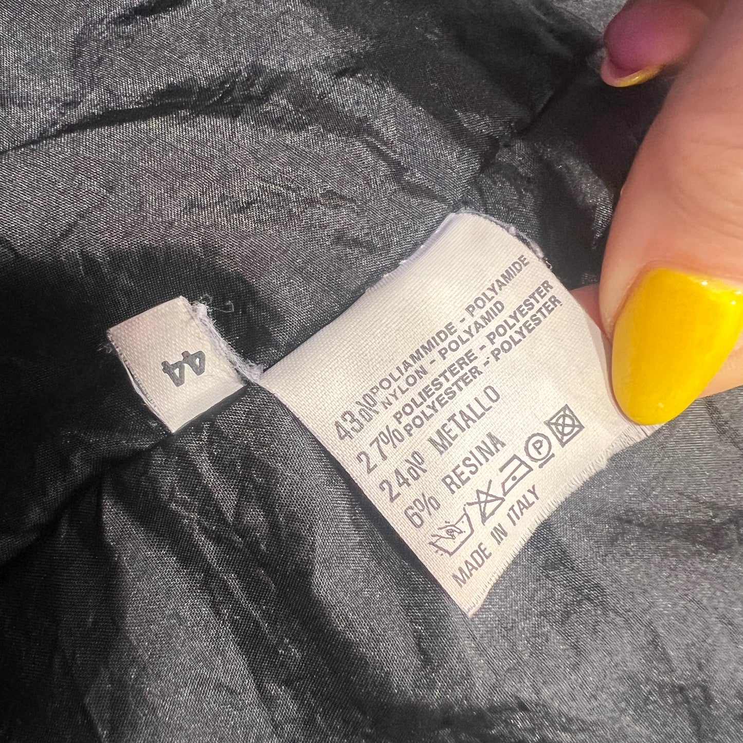 enry conf. 00s black crinkled zip up quilted jacket with brown faux fur trim