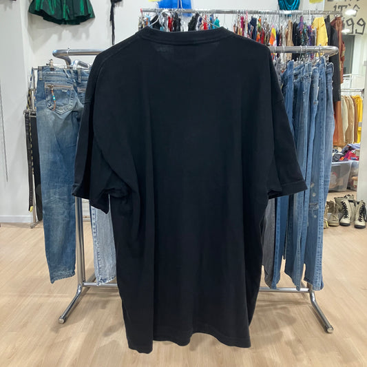 suzuki sanmarino black tee with white blue logo