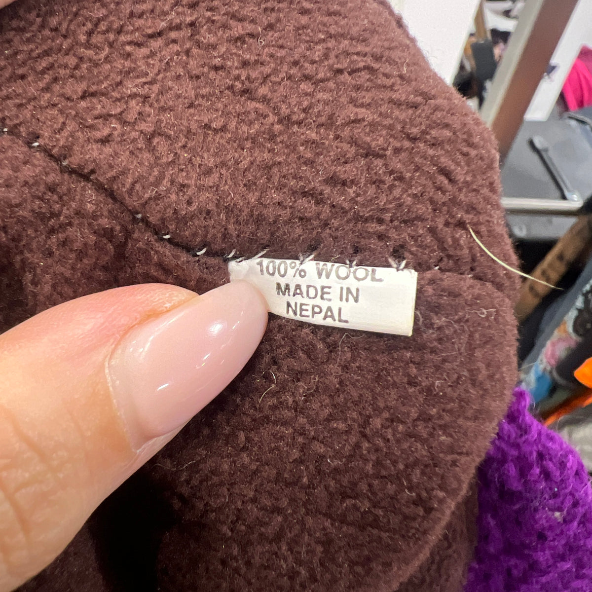 purple striped wool knit berret