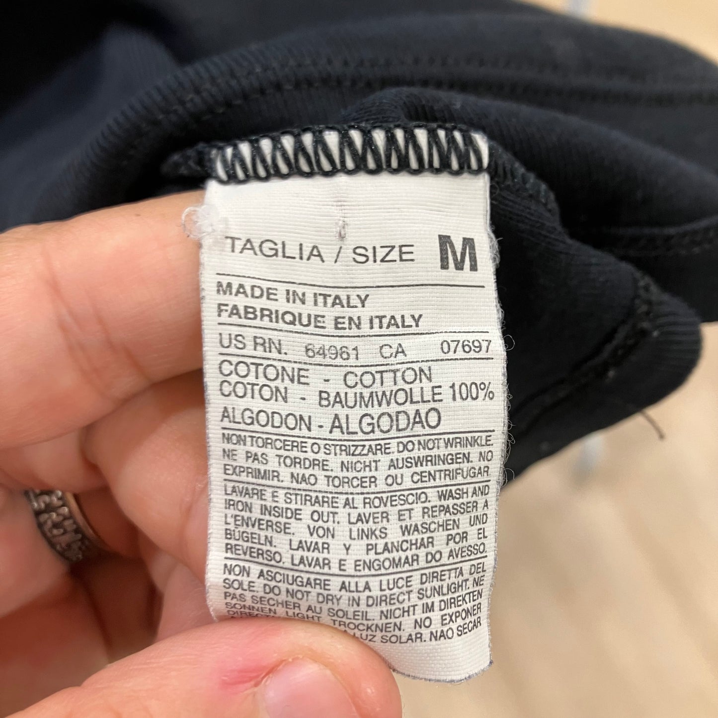 benetton '00 maglia maniche lunghe nera logo ucb brillantini