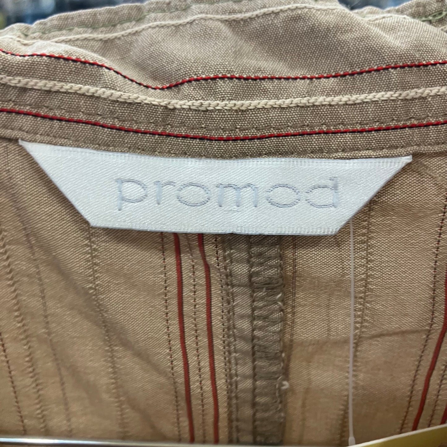 promod '07 abitino camicia righe beige bordeaux