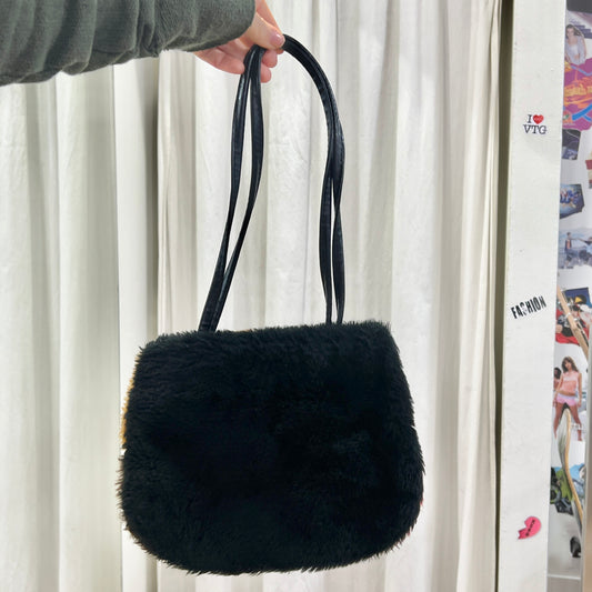 00s faux fur colorblock shoulderbag