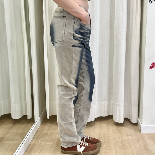 bruba 00s blue white peach skin low waist pants