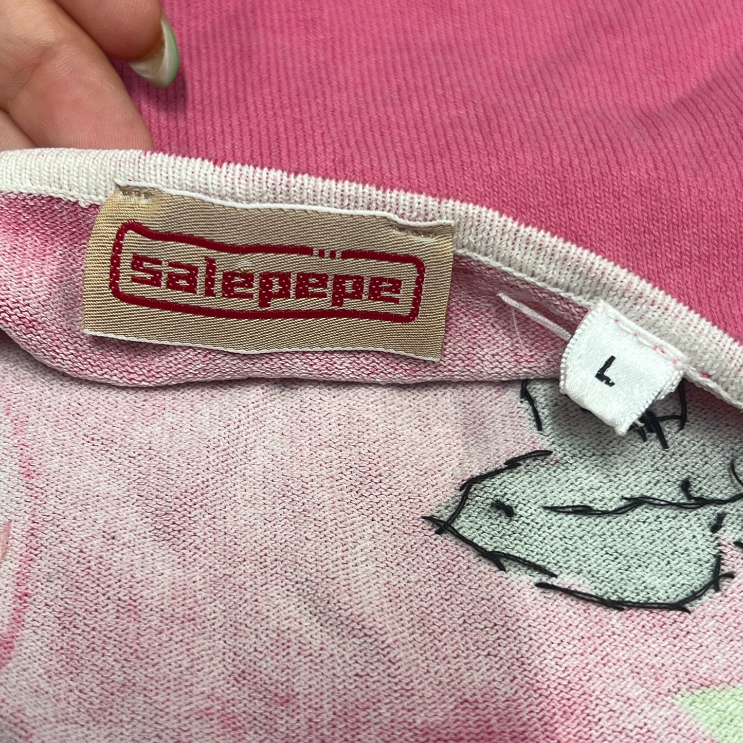 salepepe 00s pink halter top with beaded fruit print