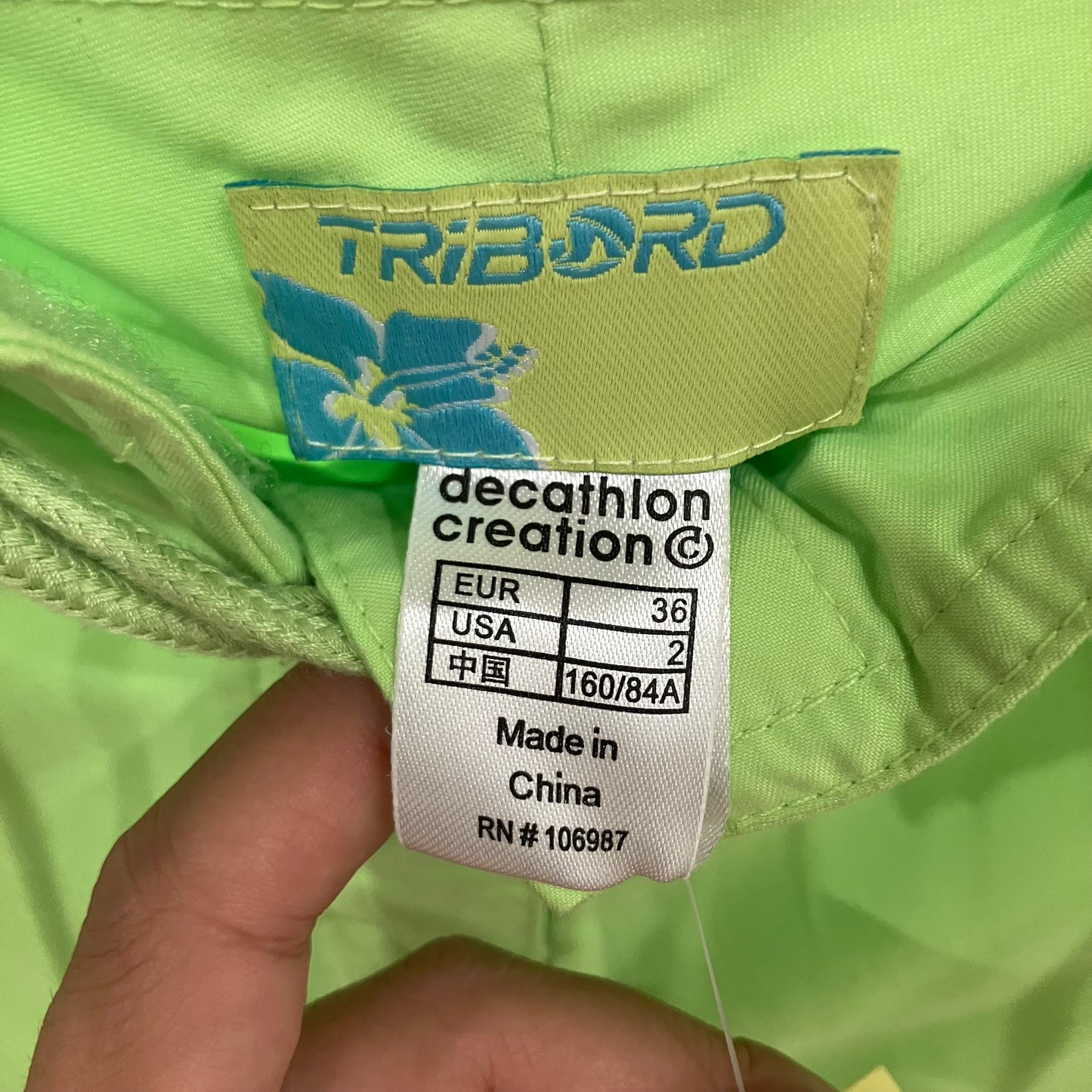 tribord neon green swimsuit material sport miniskirt