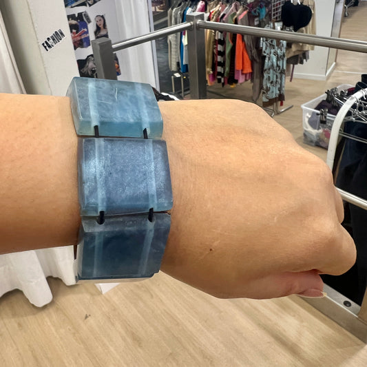 blue brown marble resin bracelet
