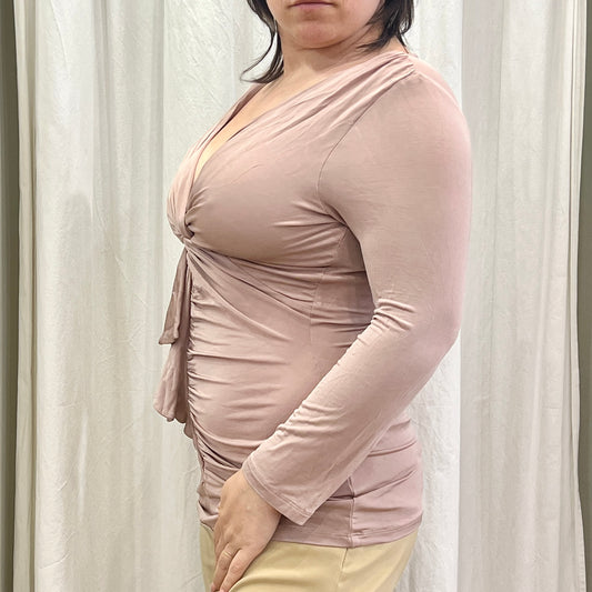 pennyblack 00s dusty pink long sleeve sinched top
