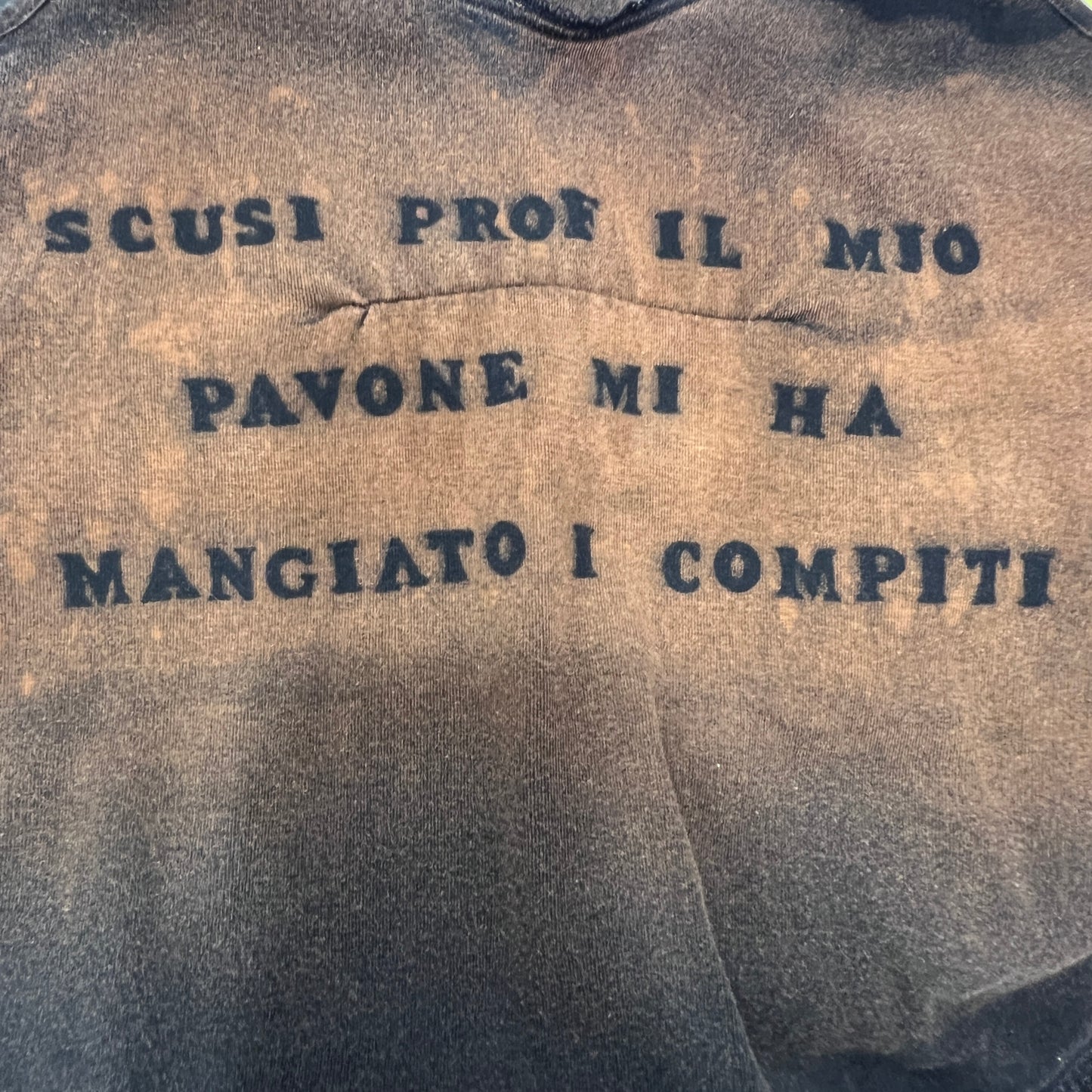 scusi prof il mio pavone mi ha mangiato i compiti - hand-bleached reworked second-hand cami top