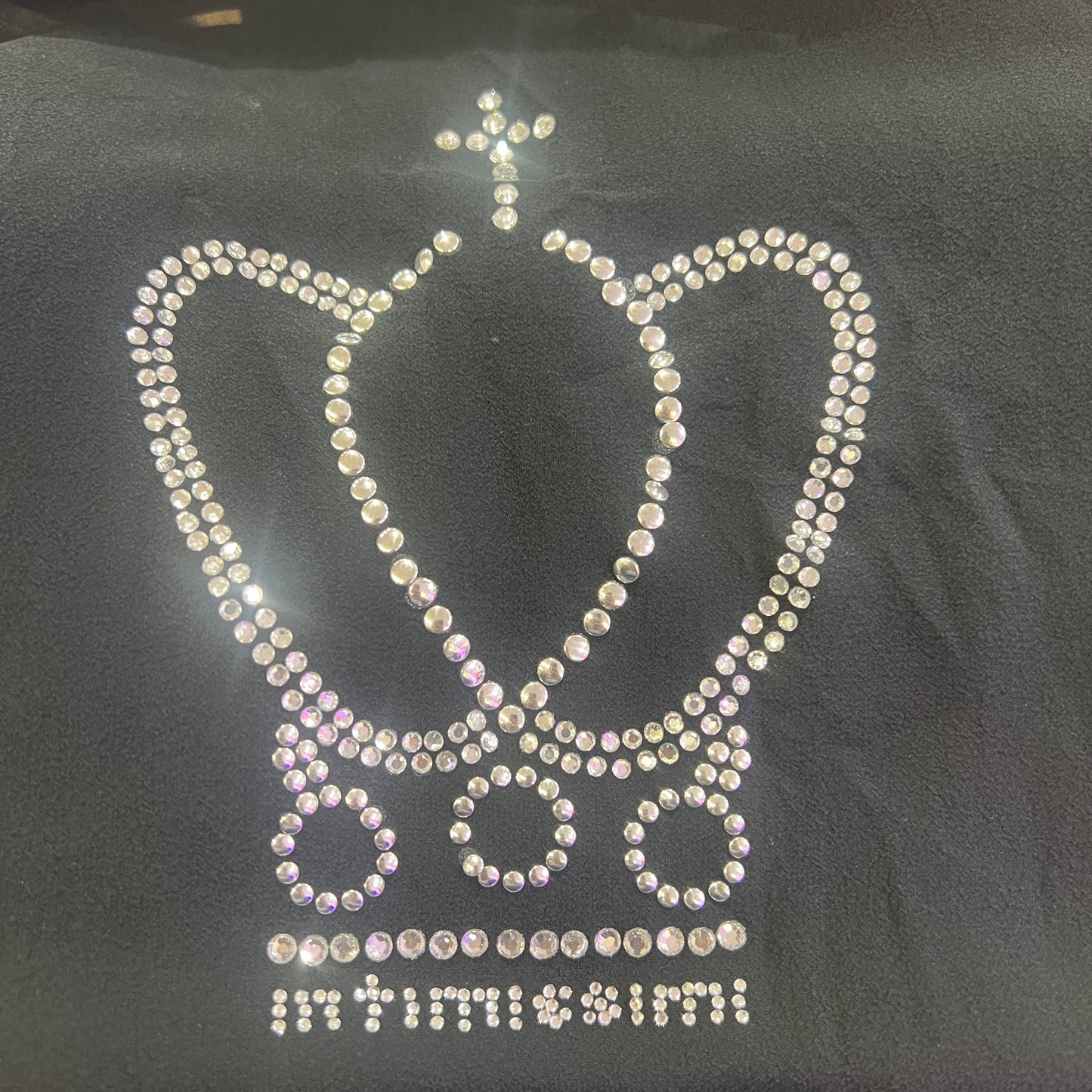 intimissimi 00s silk sheer robe with rhynestone crown