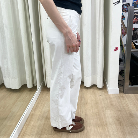 patrizia pepe 00s wax coated white cotton pants