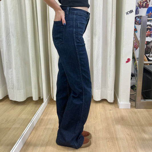 j brand 00s dark wash high waisted flared jeans