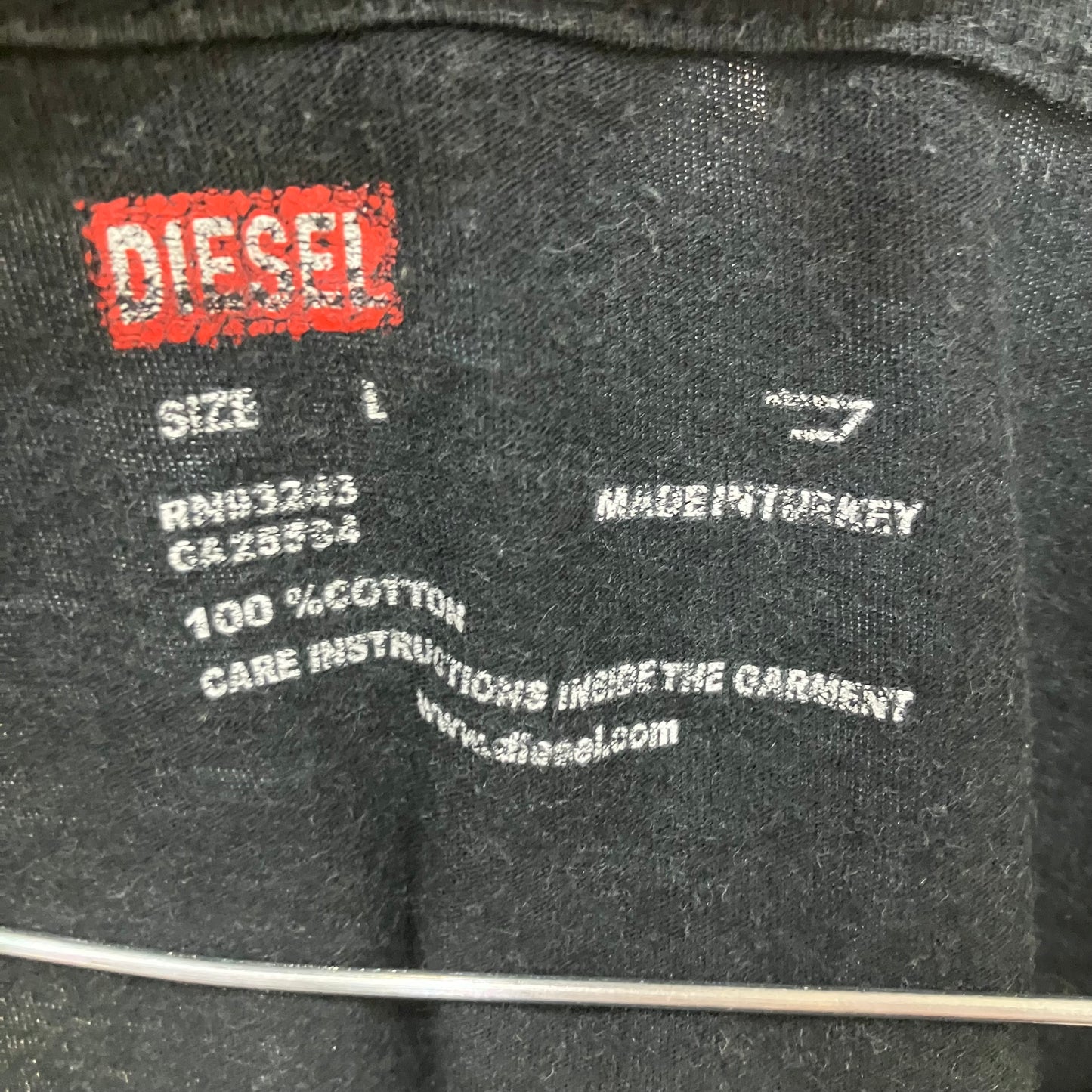 diesel 00s black v neck tshirt