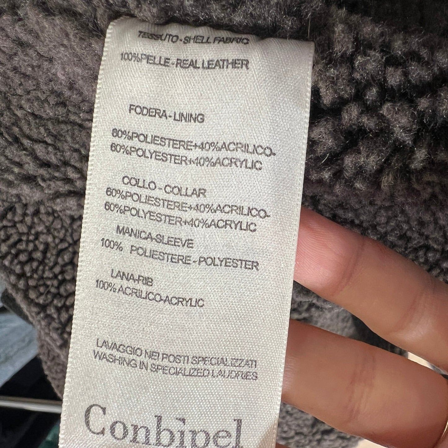 conbipel 00s brown sheepskin suede bomber jacket