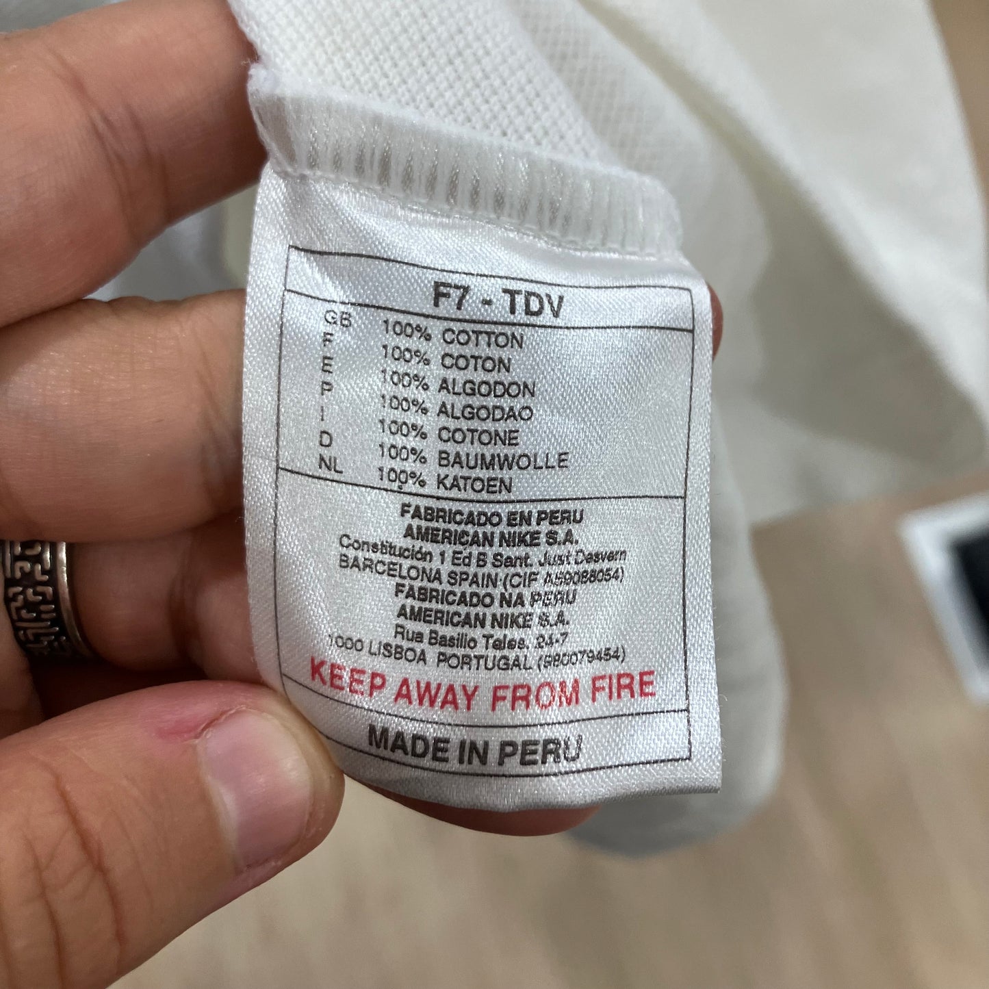 nike 90s white long sleeve polo