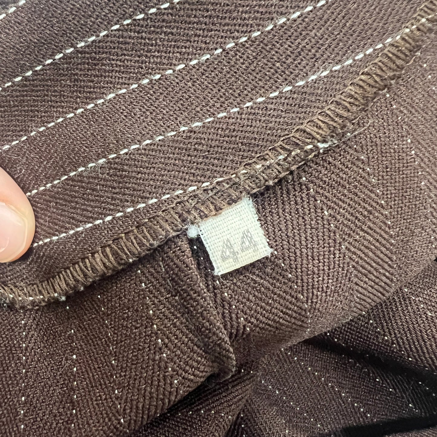 90s brown pinstripe maxi tube skirt with resin buckles