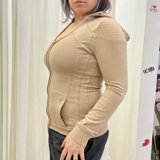silvian heach 00s beige zip up hoodie