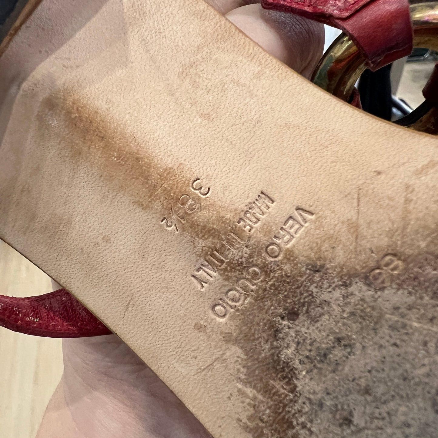sergio rossi 00s red leather sandals
