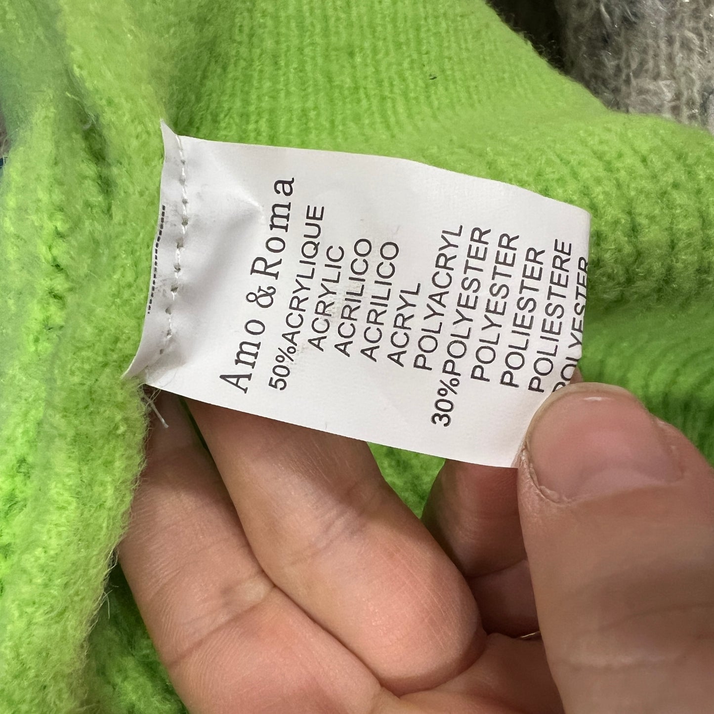 amo&roma 00s bright green roll neck ribbed sweater