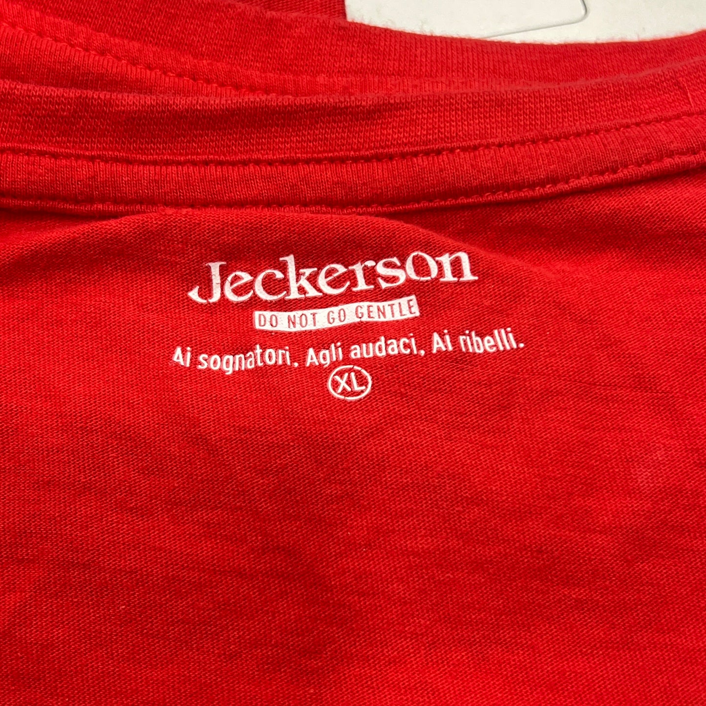 jeckerson 00s red tshirt with white logo