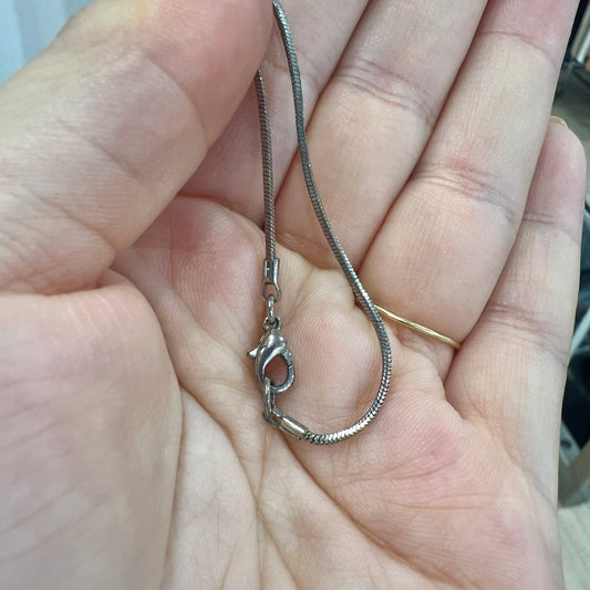silver metal whoops choker necklace