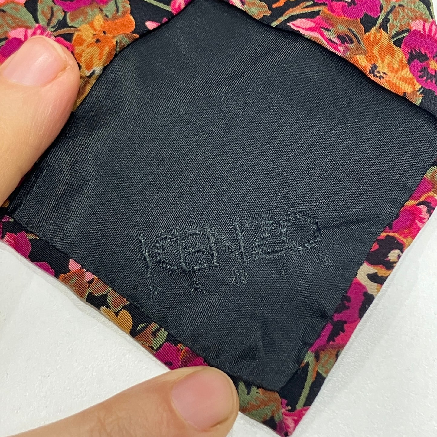 kenzo 90s purple floral print silk tie