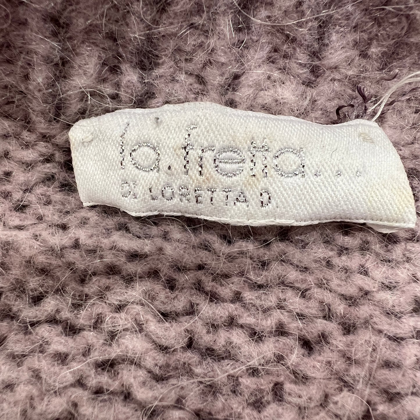 la fretta 00s lilac wool knit sweater with fringed roll neck