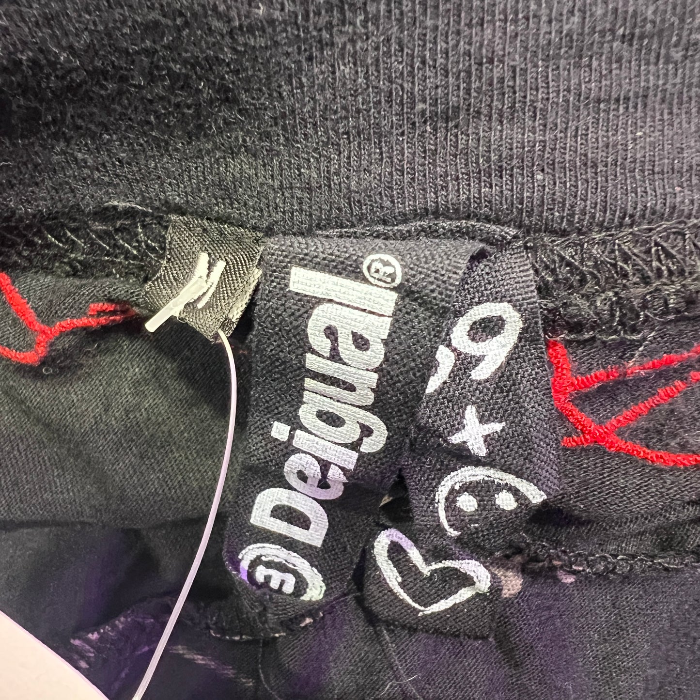 desigual 00s asymmetrical black skirt with white handwriting