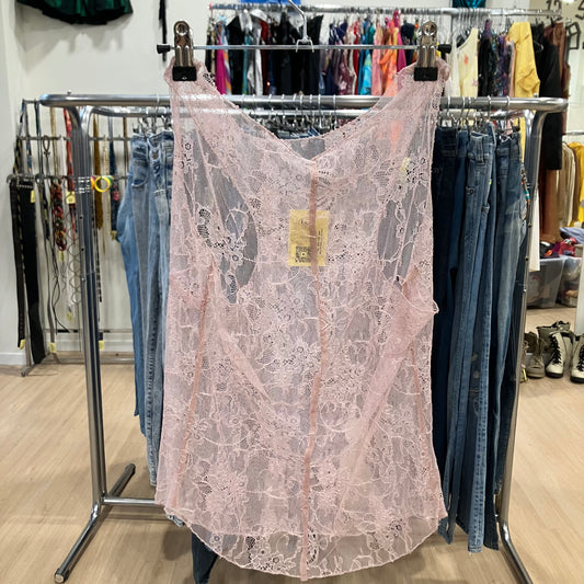 lace light blush pink tank top