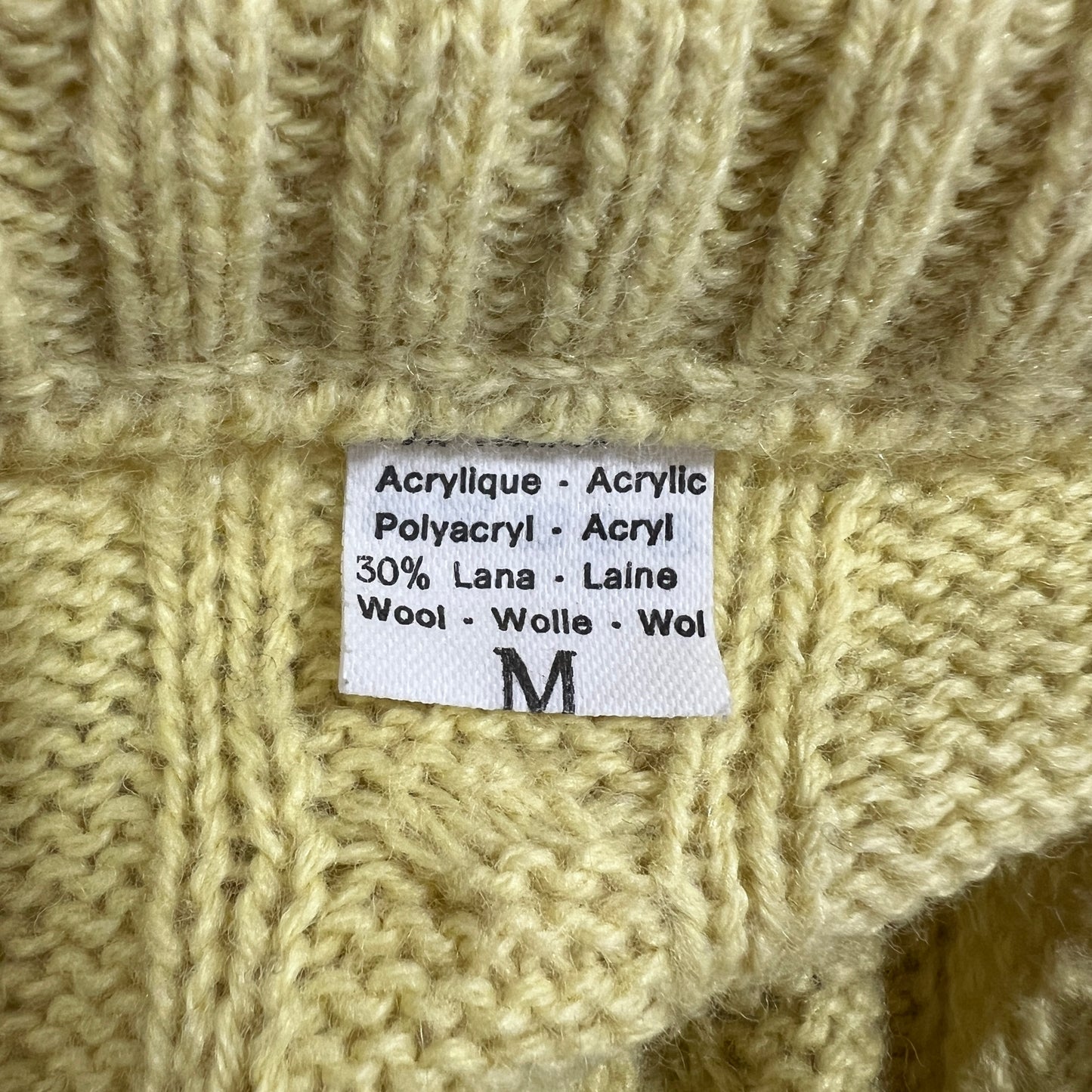 00s yellow cableknit wool sweater