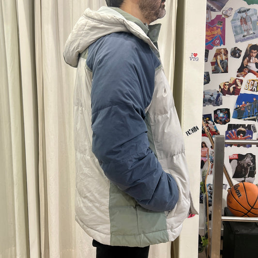 adidas 00s grey colorblock puffer jacket