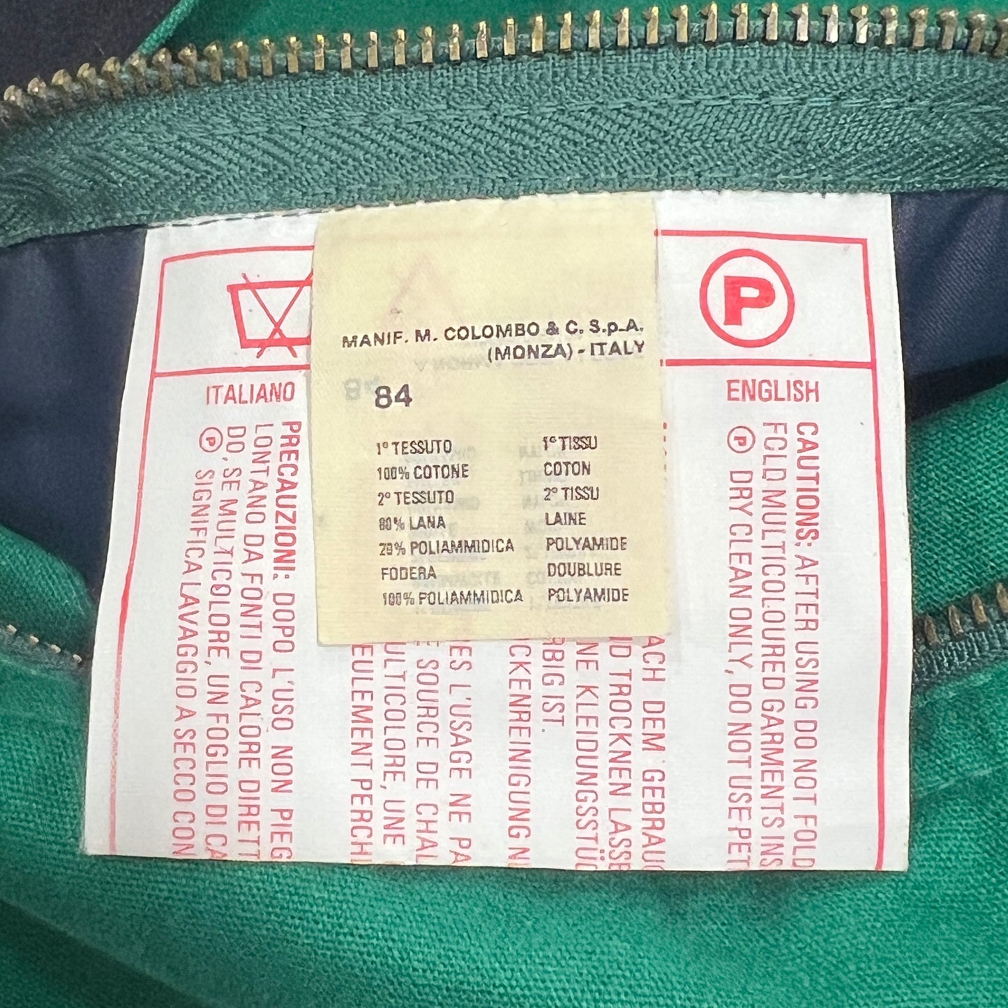 colmar 90s green (cotton) navy(wool) reversible coat