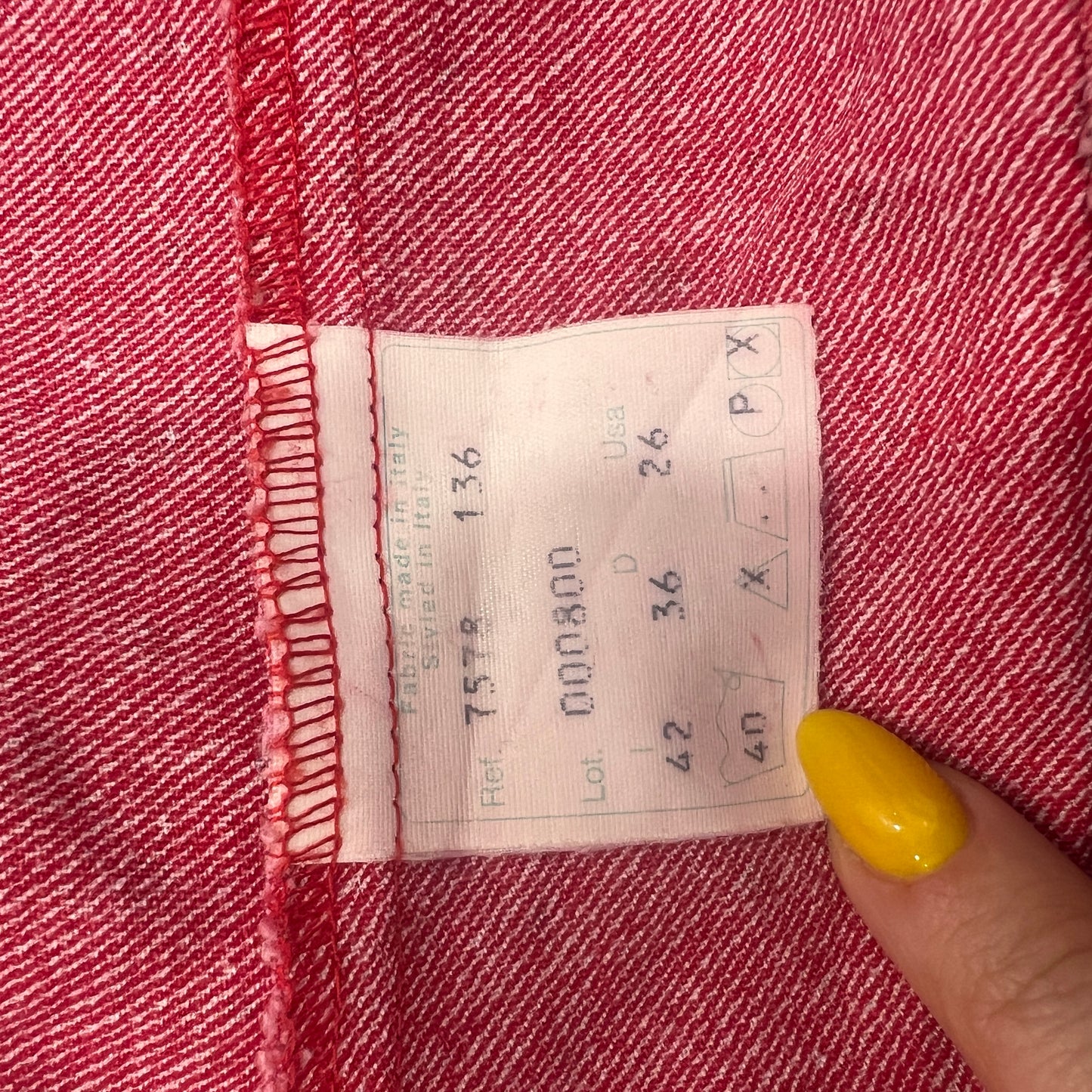 exence 90s red denim button up vest with mini floral print