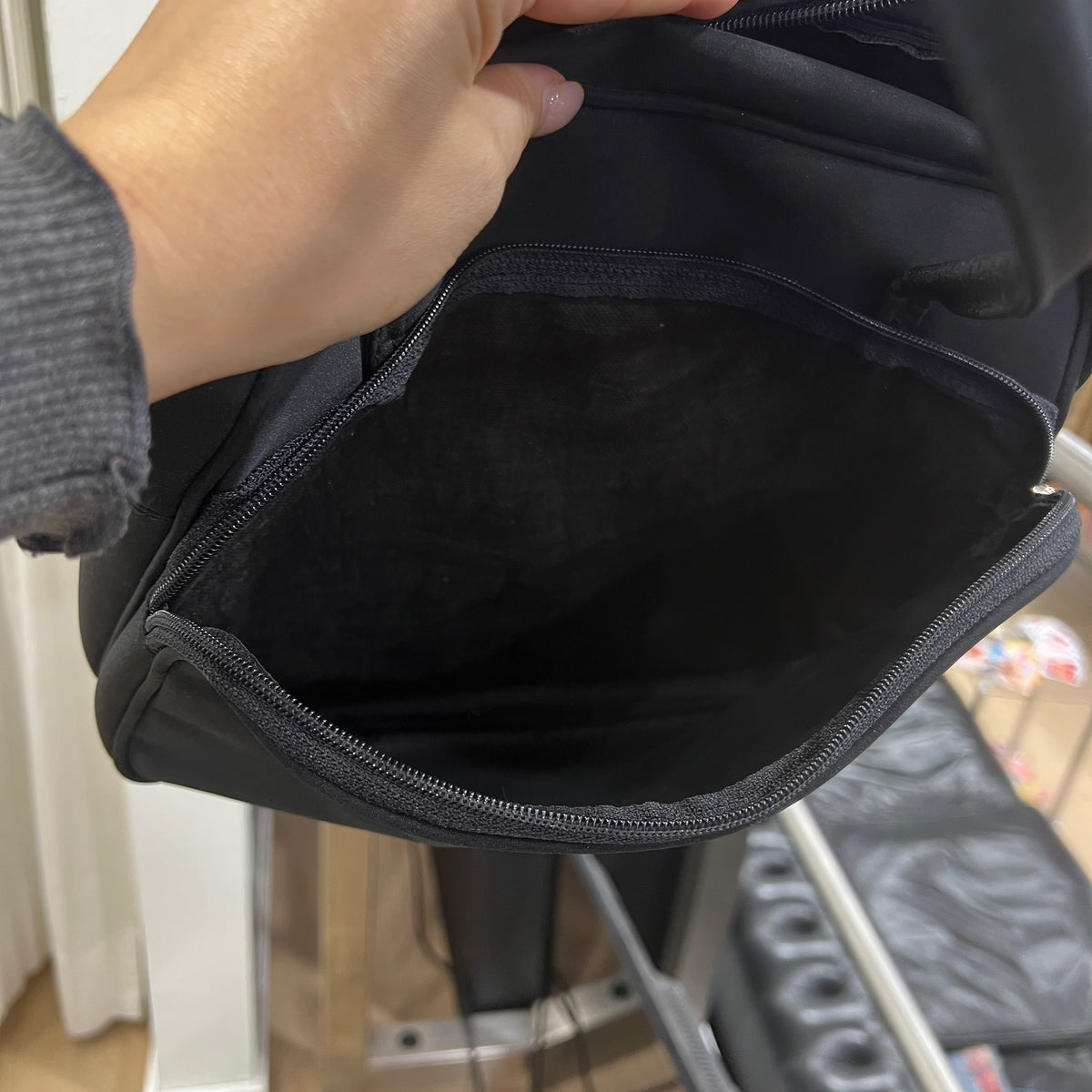 black officecore shoulder bag with front pocket