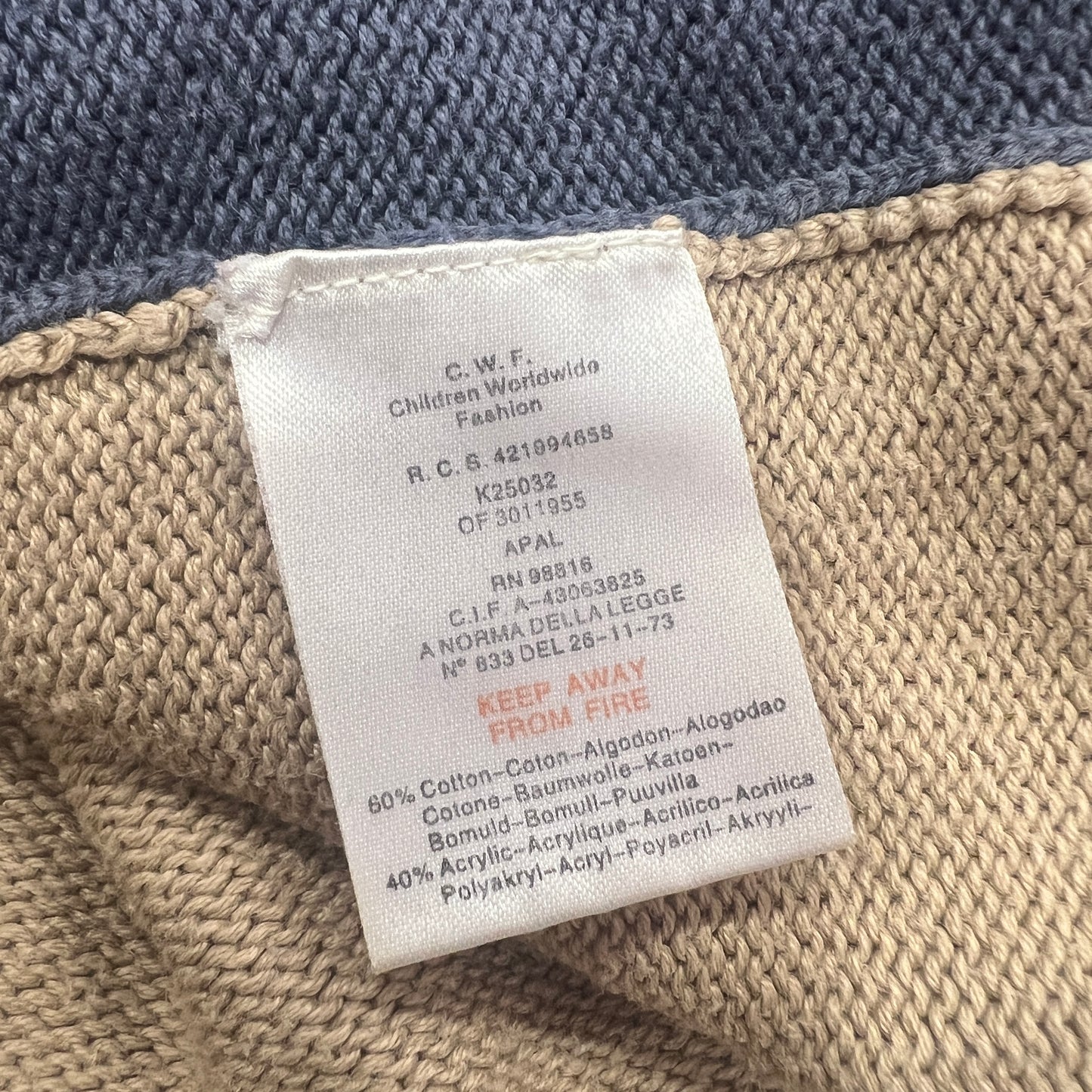 kenzo 90s colorblock crop knit cotton sweater
