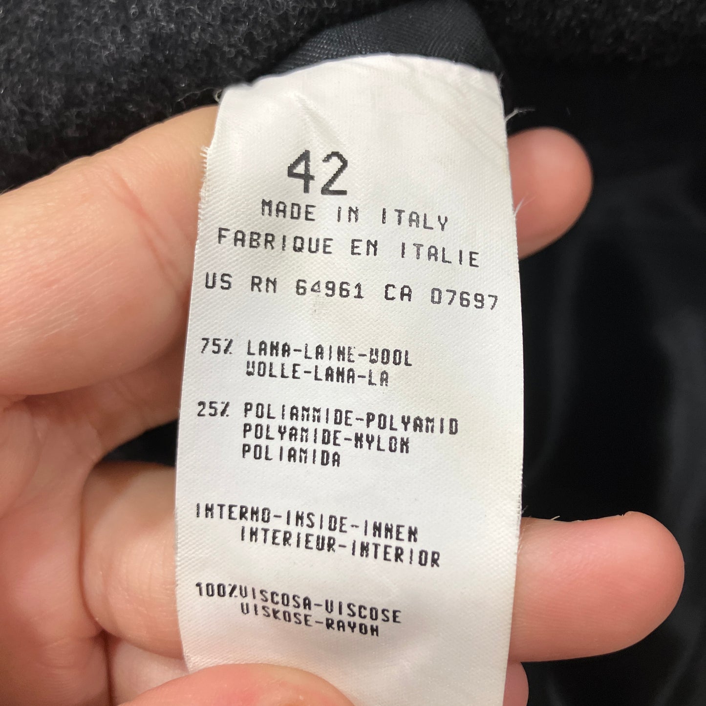 benetton 00s dark grey wool tailored blazer