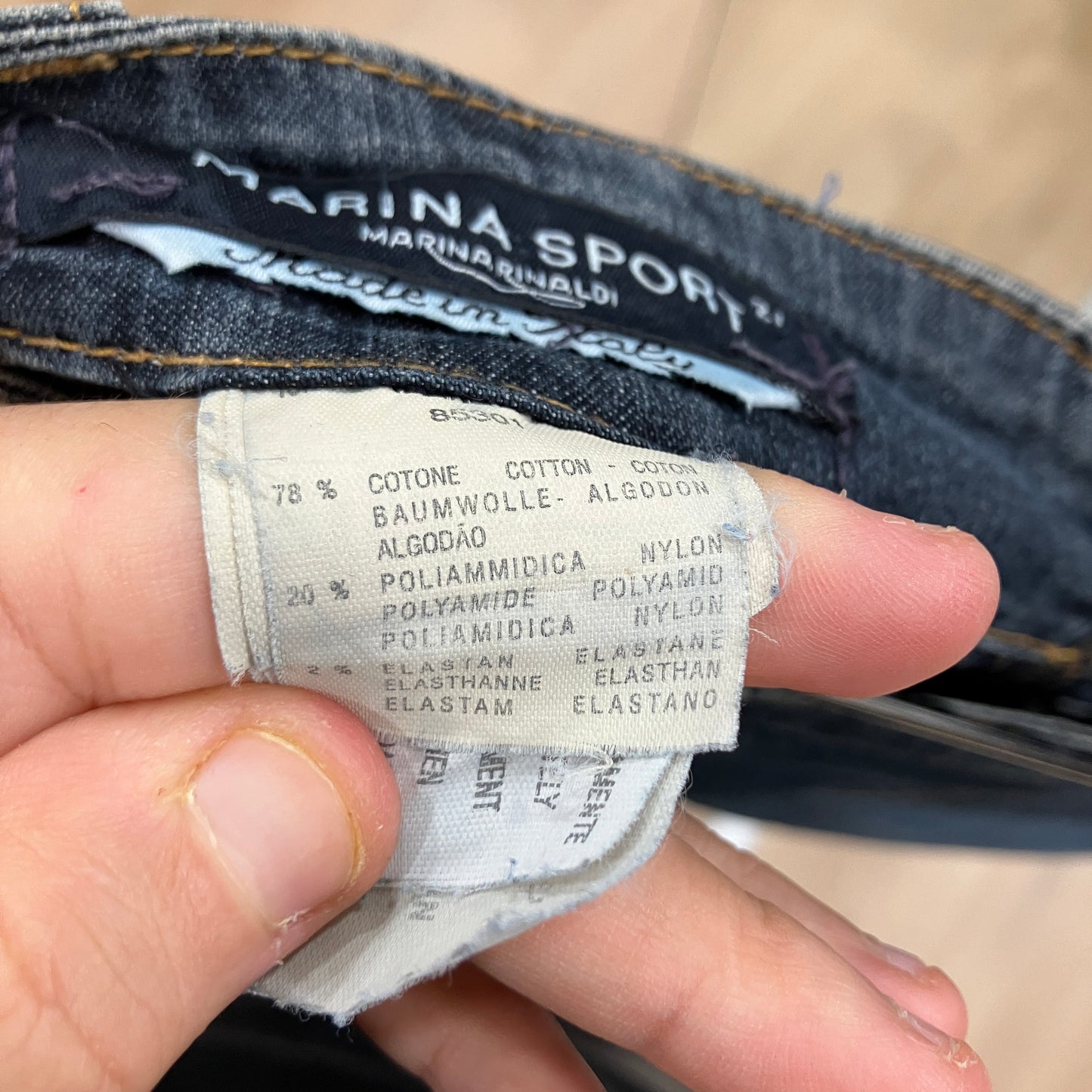 marina rinaldi sport 00s washed denim midi skirt with fringed trim