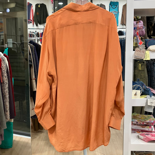 emporio armani 90s orange silk shirt