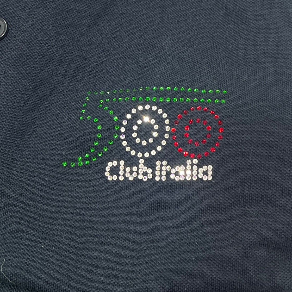 00s fiat 500 club italia navy short sleeve polo tshirt