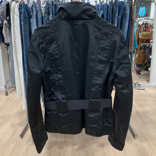 benetton 00s black satin cargo jacket