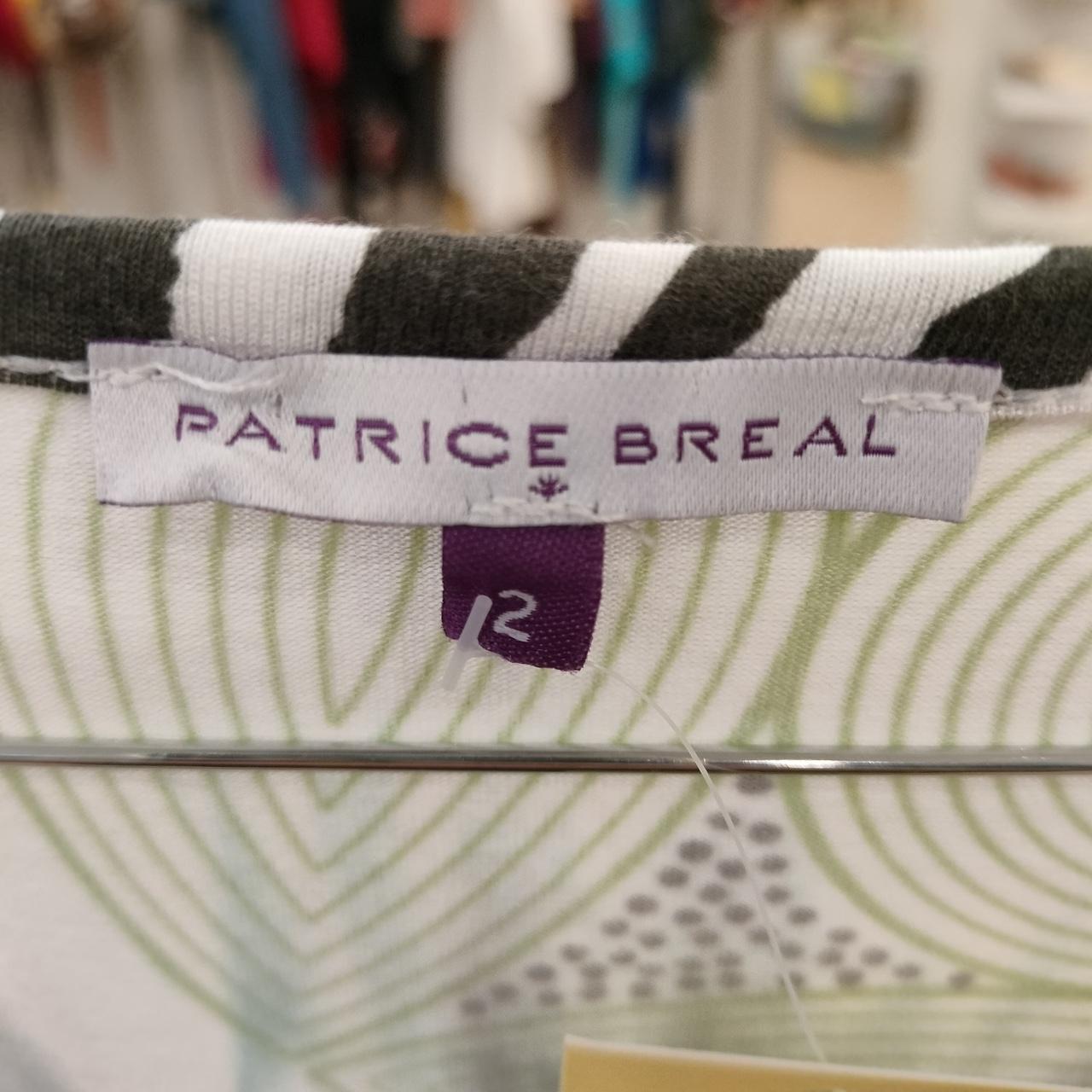 Patrice Breal clothing label size 12 on patterned sustainable fabric