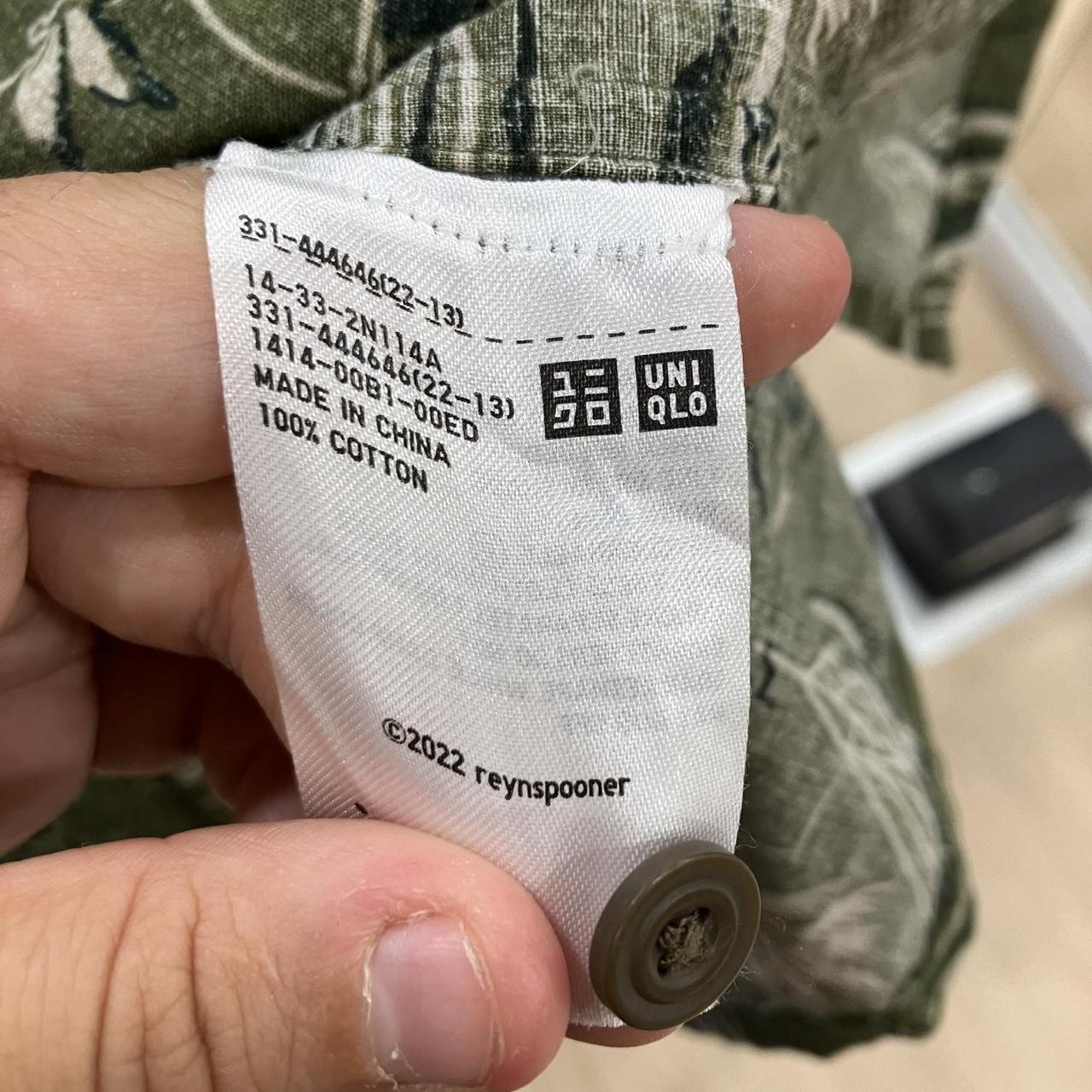 Reyn Spooner army green and white Hawaiian shirt