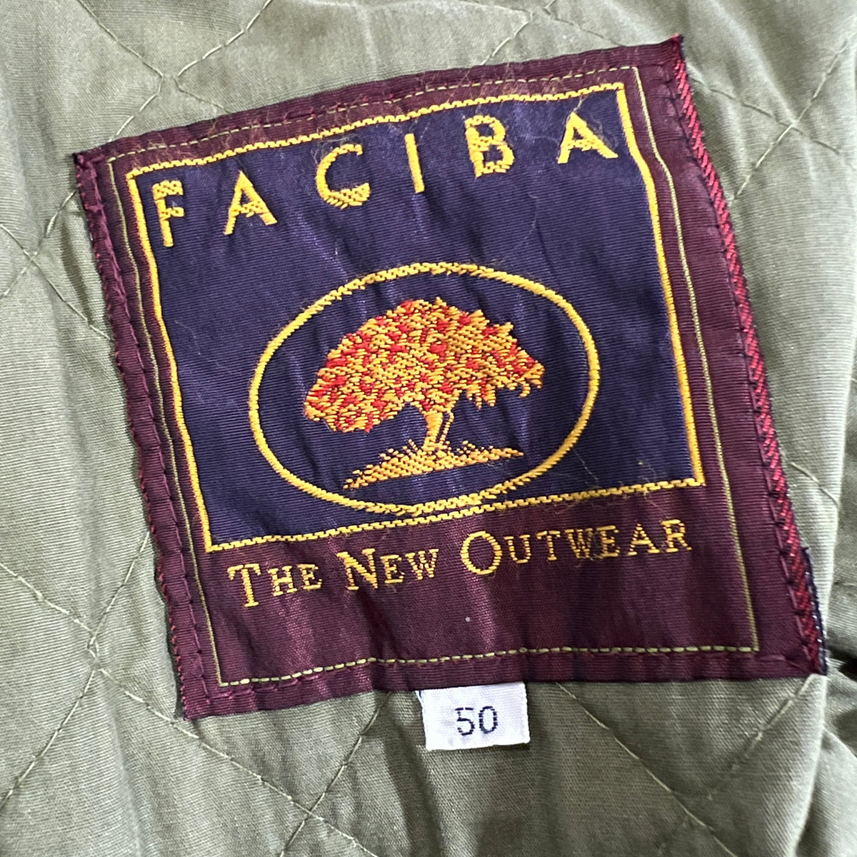 faciba 00s green quilted jacket with corduroy velvet collar
