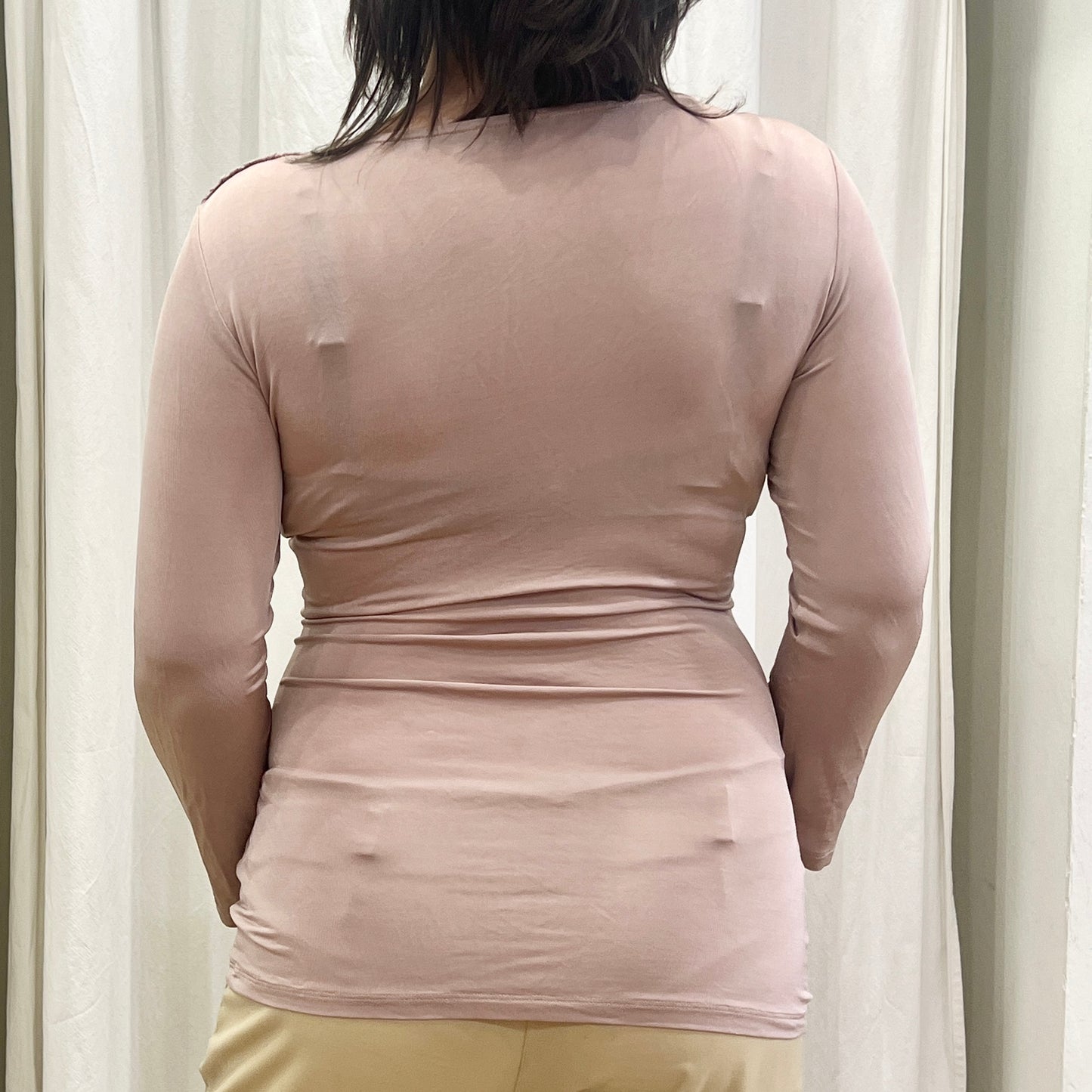 pennyblack 00s dusty pink long sleeve sinched top