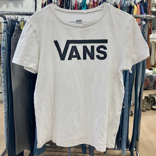 vans '10 tshirt bianca logo nero