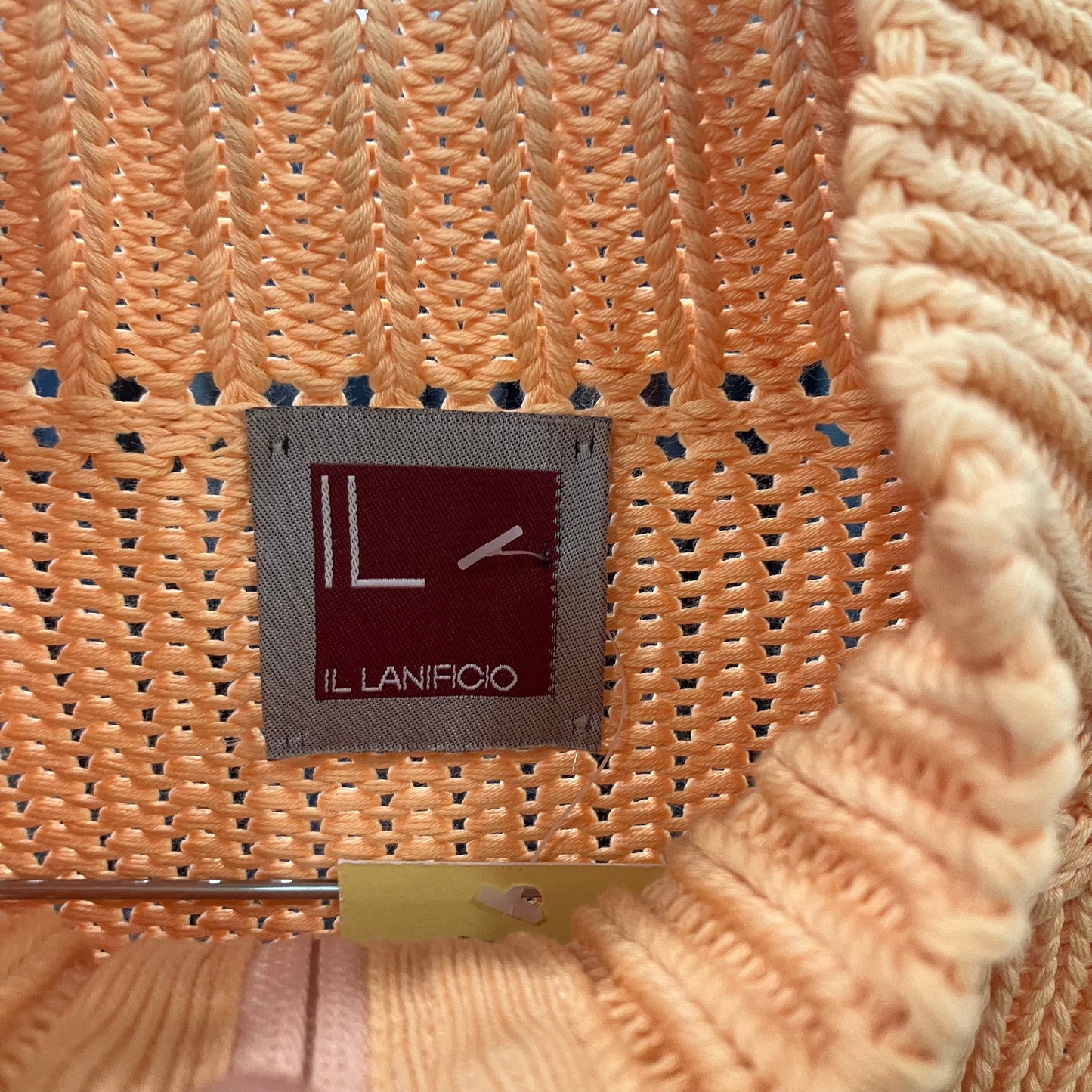 il lanificio 00s orange knit zip up sweater