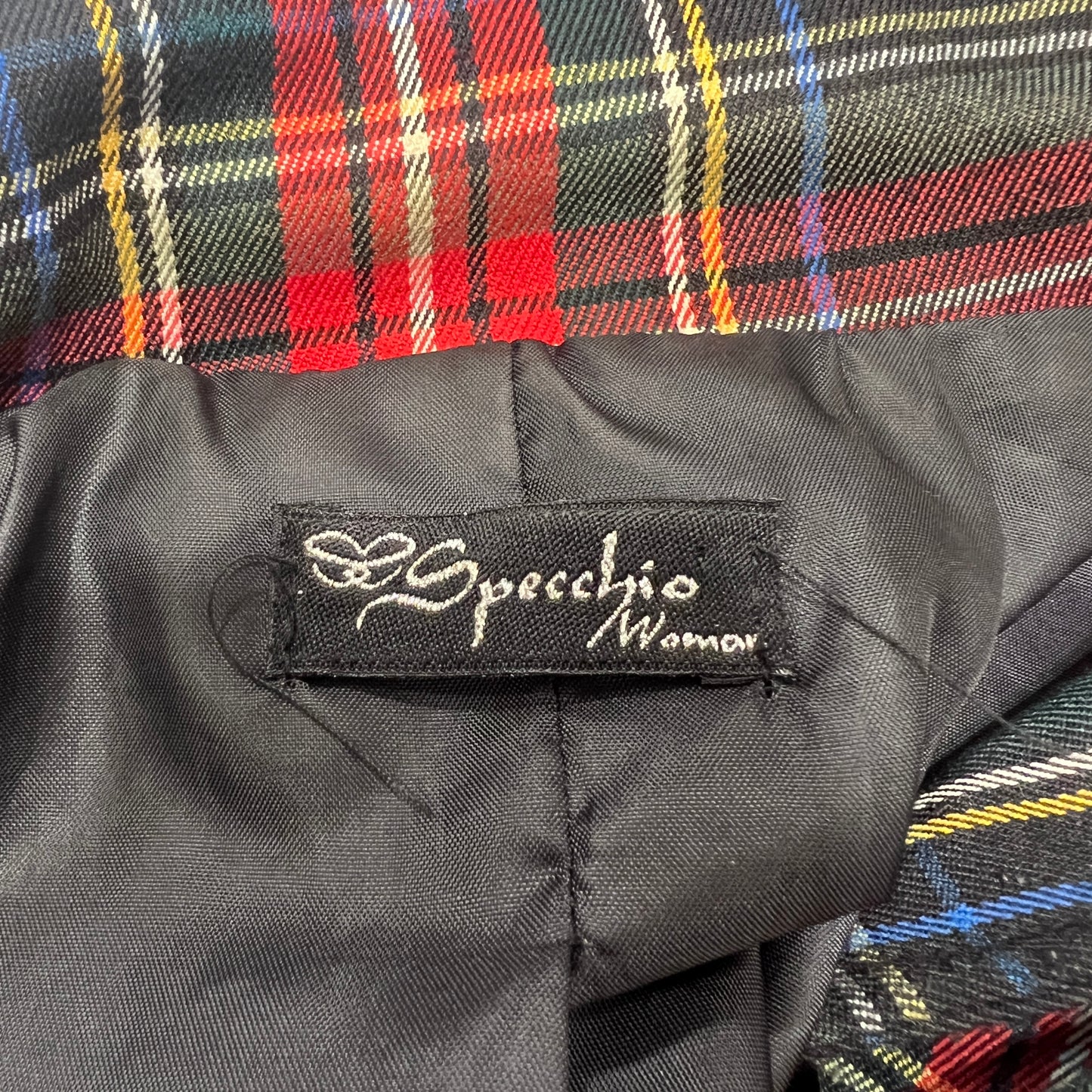 specchio 00s black red plaid blazer