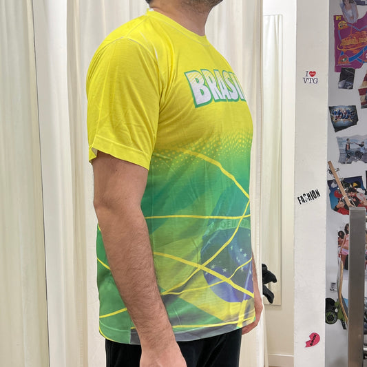 trilha d'aqua 00s green yellow brasil tshirt