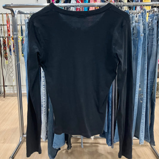 benetton '00 maglia maniche lunghe nera logo ucb brillantini